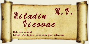 Miladin Vićovac vizit kartica